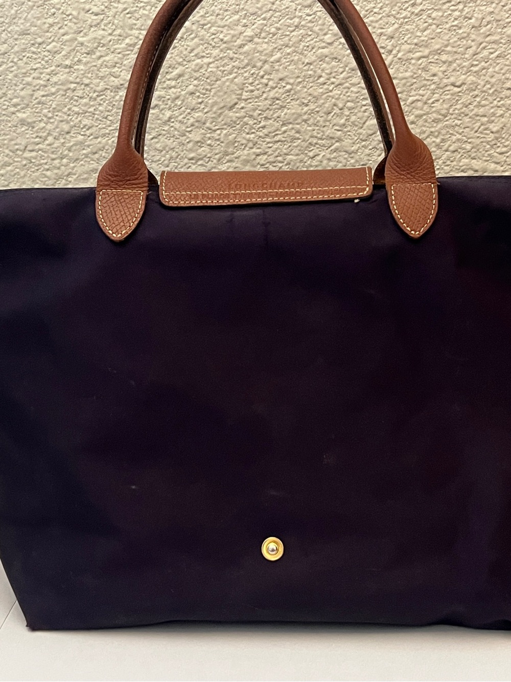 Longchamp Le Pliage Medium Short Handle Tote Purple Plum - Picture 2 of 9